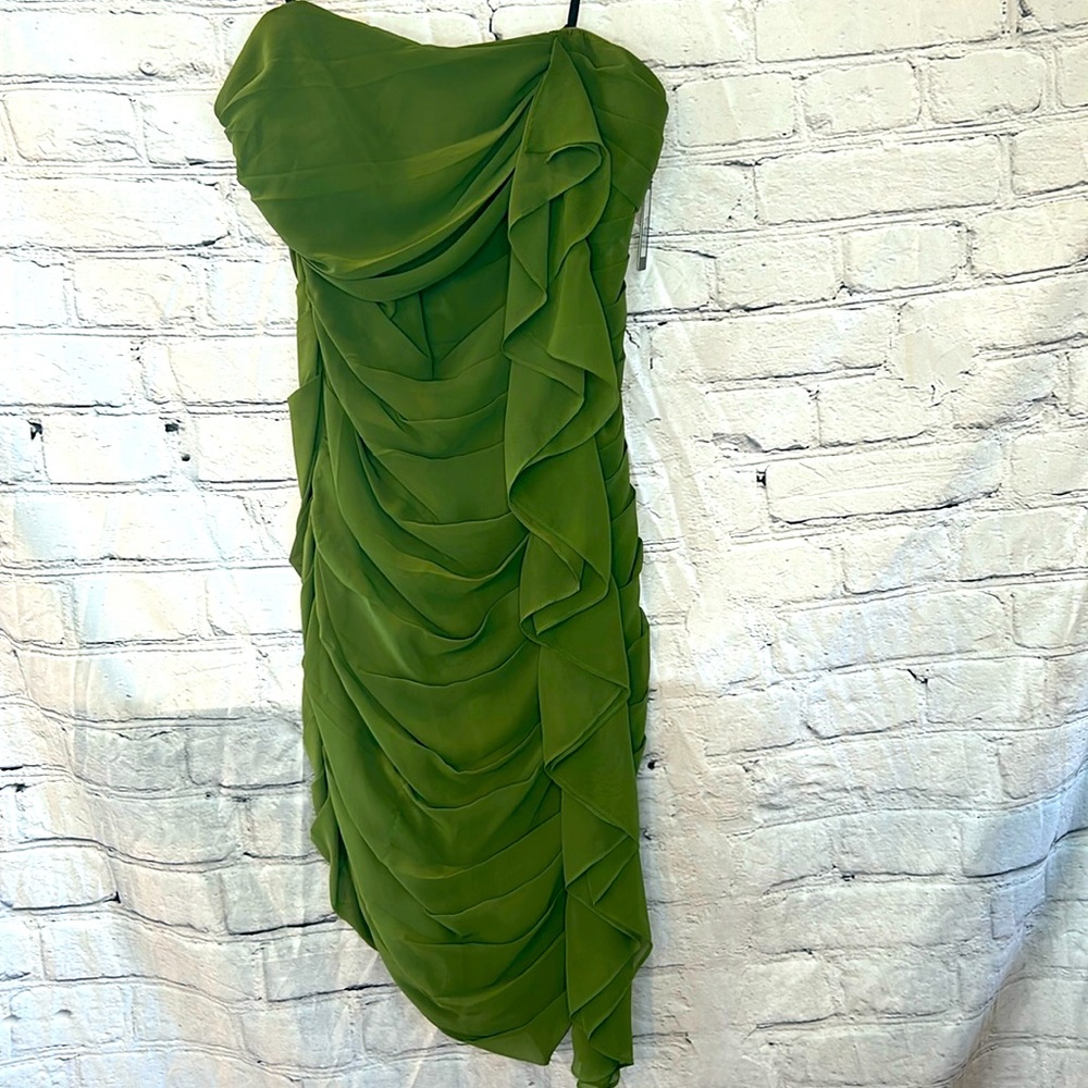 Guess Olive Green Strapless Dress Size 8 Brand New W/Tags